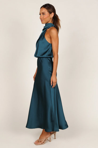 Anabelle Halter Neck Midi Dress Teal