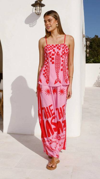 Kanya Pants Pink Red Tide