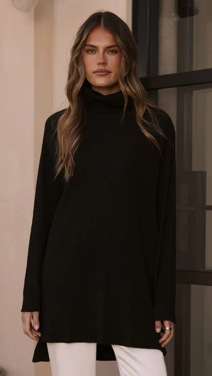 Ravio Oversized Rib Knit Black