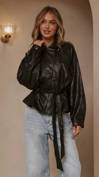 Marzia Tie Waist Jacket Black