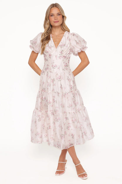 Jocelyn Maxi Dress Ivory Pink Floral
