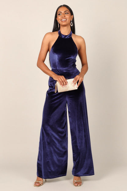 Aria Velvet Jumpsuit Sapphire