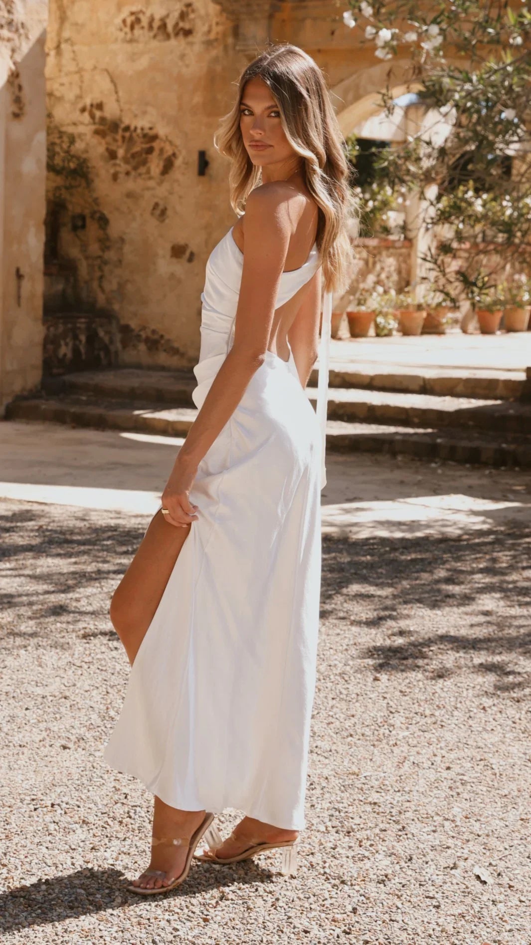 Halle One Shoulder Maxi Dress Ivory