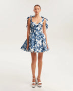 Marvelous blue hydrangea mini dress on straps Garden of Eden