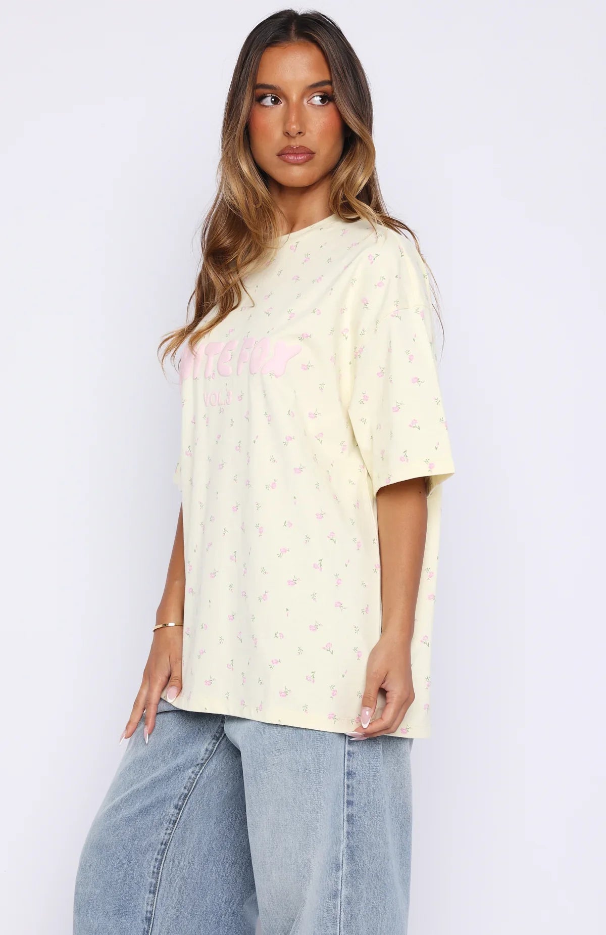 Offstage Printed Oversized Tee Lemon Ditsy