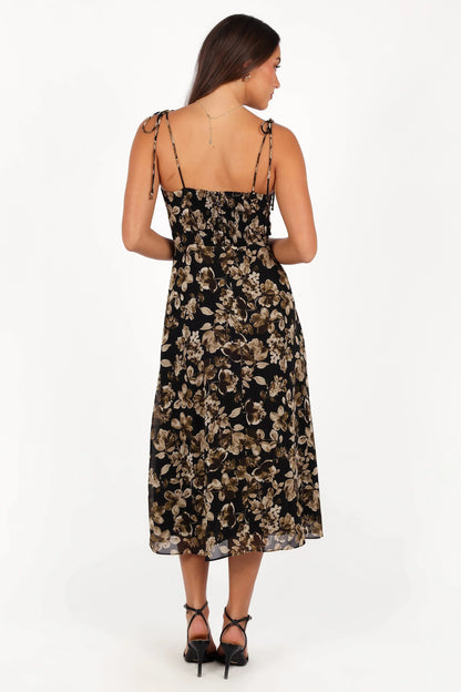 Arycia Midi Dress Black Floral