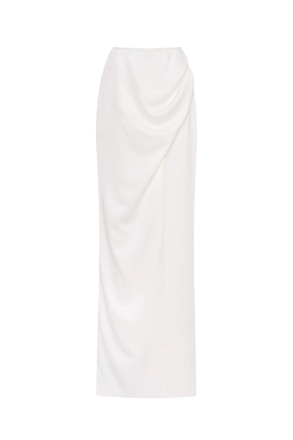 Refined fitted white maxi skirt with a slit Midnight Walk
