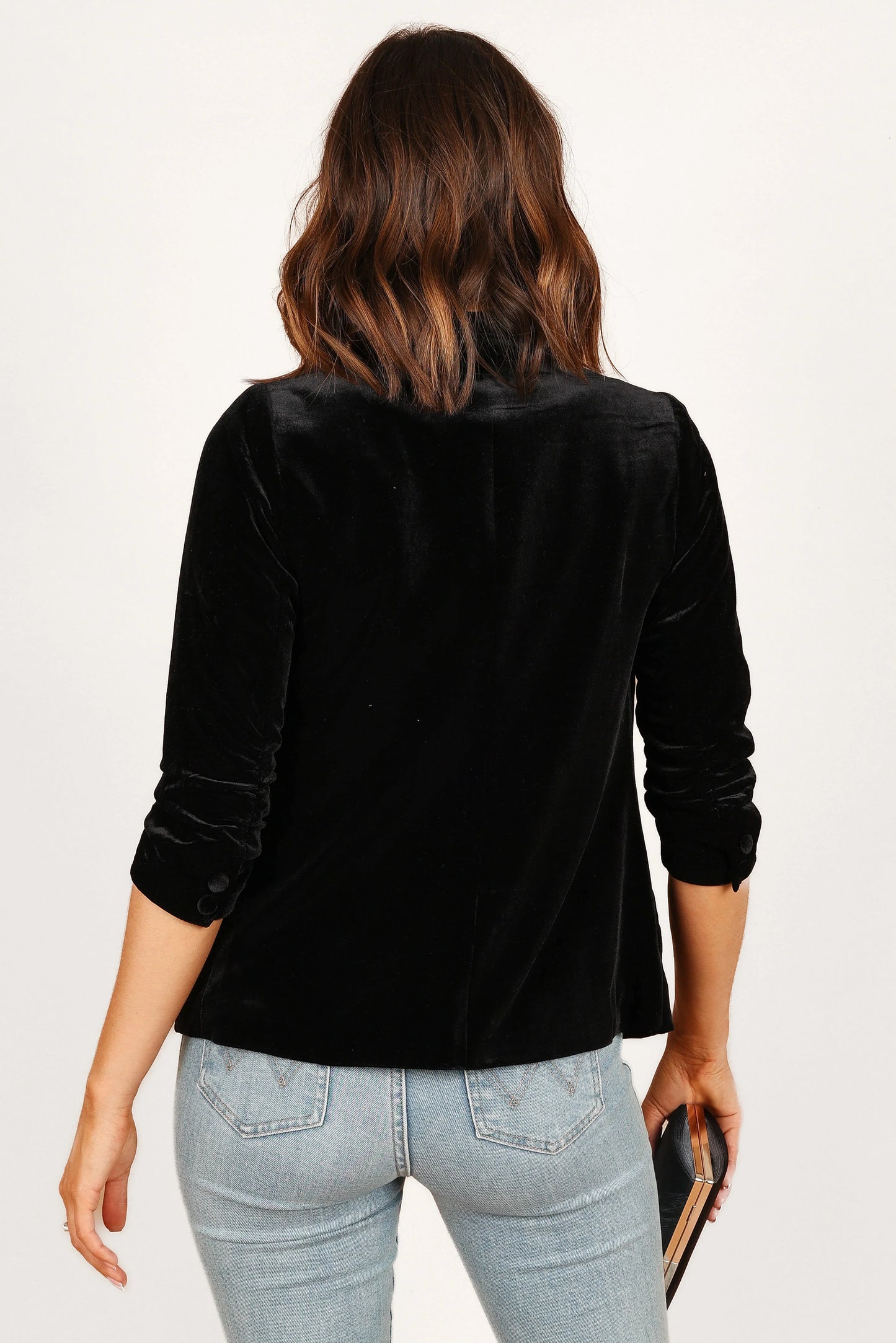 Vera Velvet Blazer Black