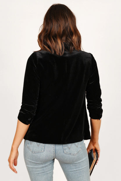 Vera Velvet Blazer Black