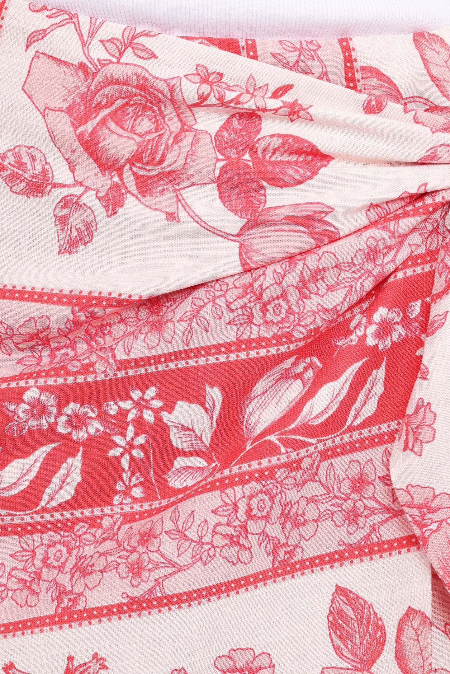 Calypso Wrap Mini Skirt Rose Tile