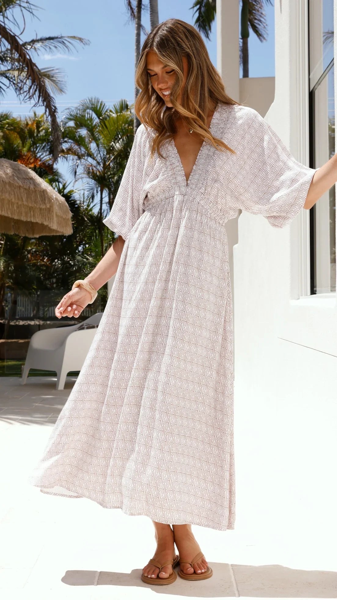 Camille Midi Dress Atlas Print