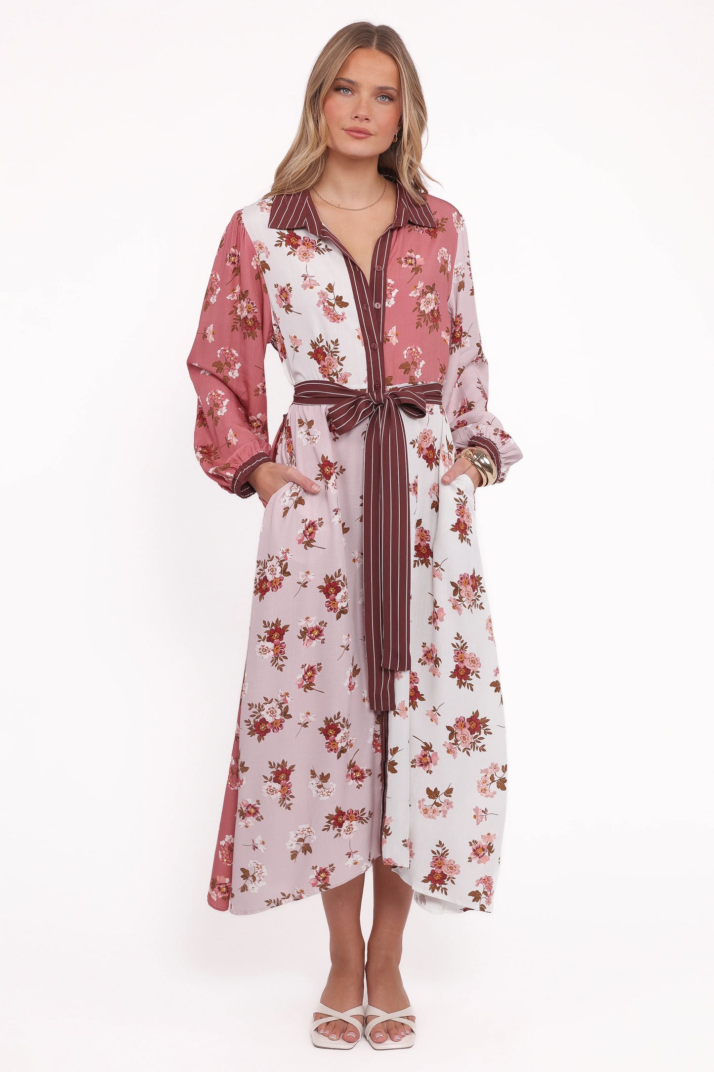 Maiden Long Sleeve Midi Dress First Blush