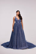 Blue Empire sparkling gown
