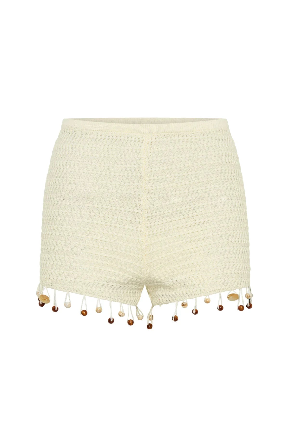 One More Time Crochet Shorts Off White