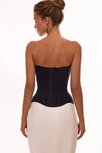 Refined fitted white maxi skirt with a slit Midnight Walk