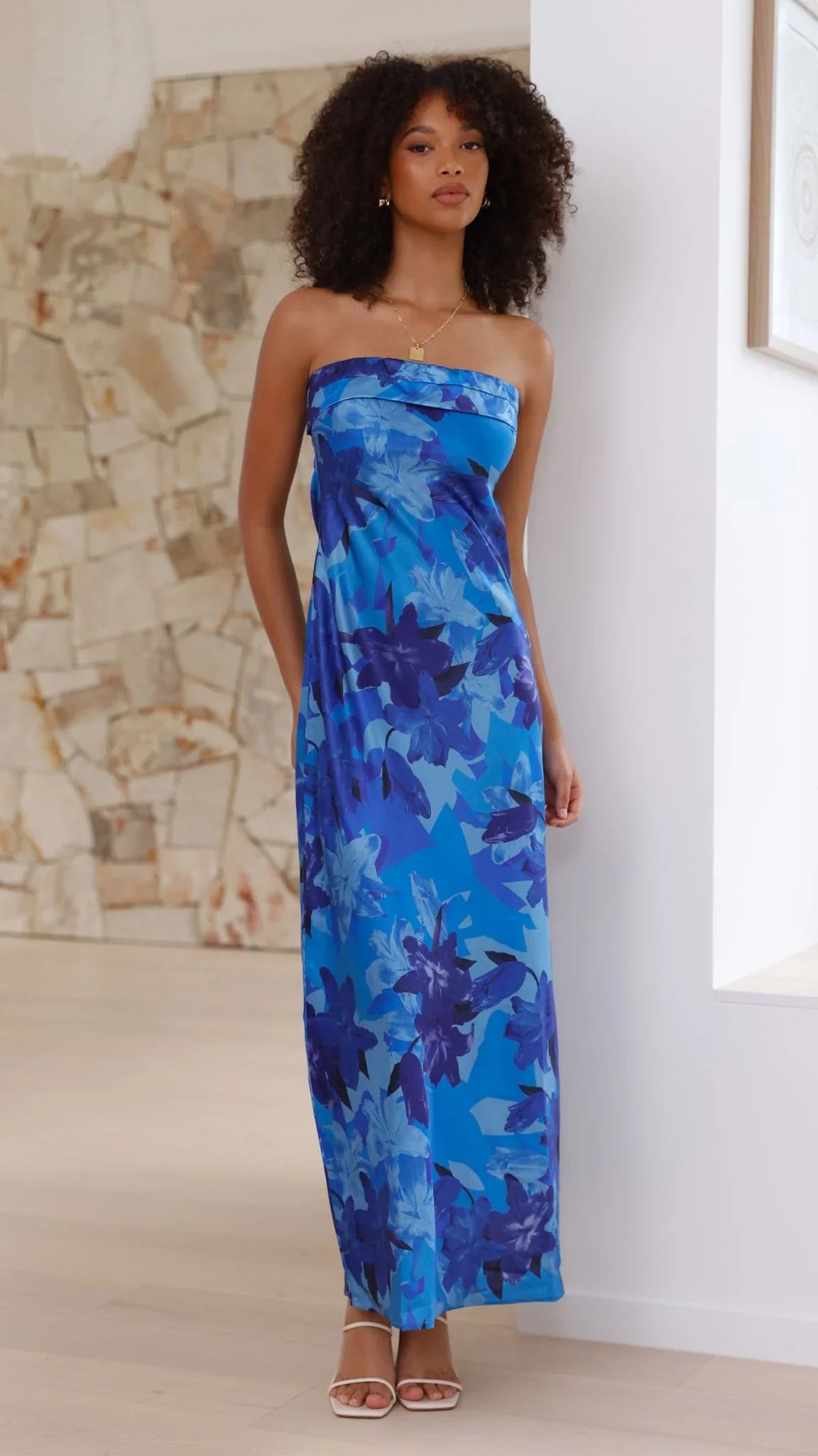 Miya Maxi Dress Blue Floral