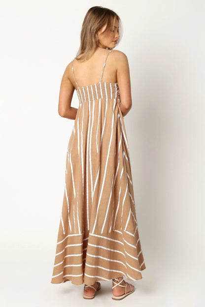Brea Maxi Dress Tan Stripe
