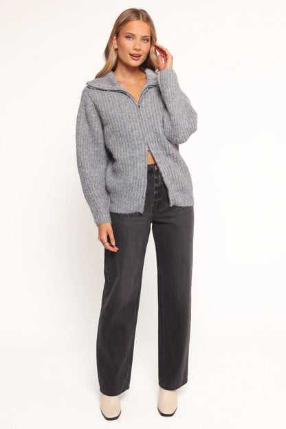 Miffy Zip Through Cardigan Grey