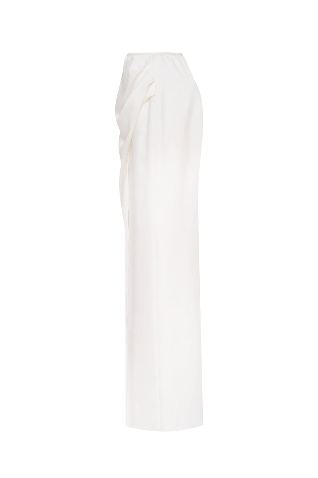 Refined fitted white maxi skirt with a slit Midnight Walk