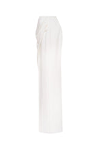 Refined fitted white maxi skirt with a slit Midnight Walk