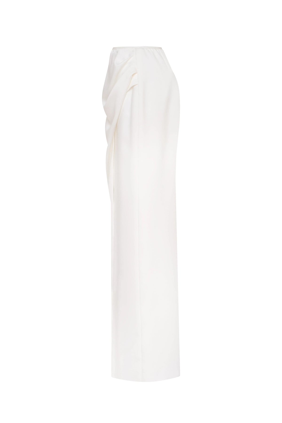 Refined fitted white maxi skirt with a slit Midnight Walk