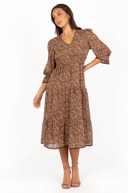 Simone Midi Dress Camel