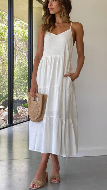Zoey Midi Dress White