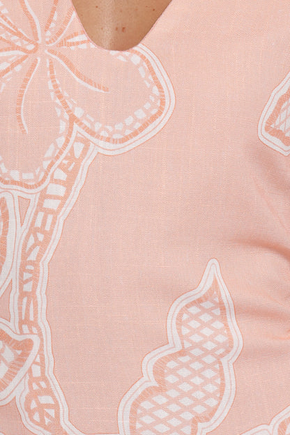 Tamika Mini Dress Peach Floral