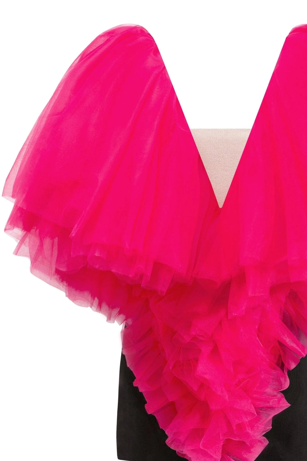 Volumetric heart shaped mini dress