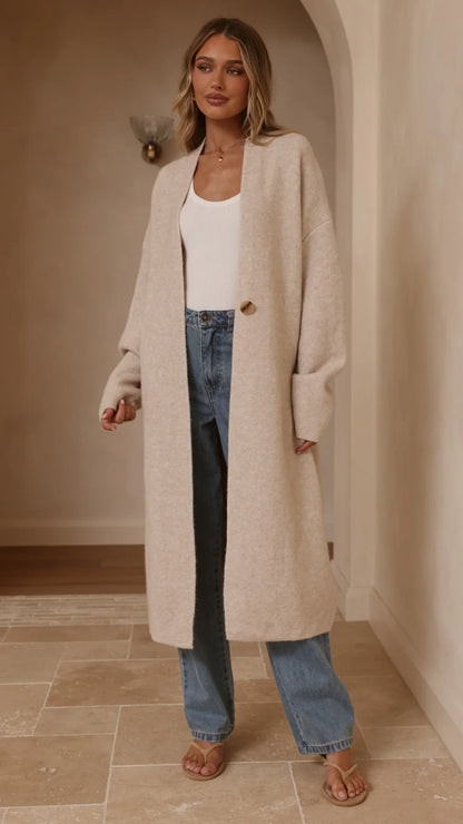 Romy Longline Cardigan Oat