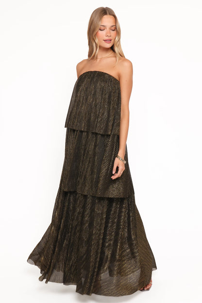Bloom Strapless Maxi Dress Black