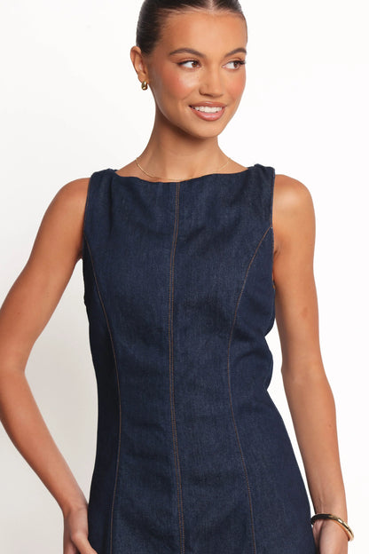 Calyx Mini Dress Dark Denim