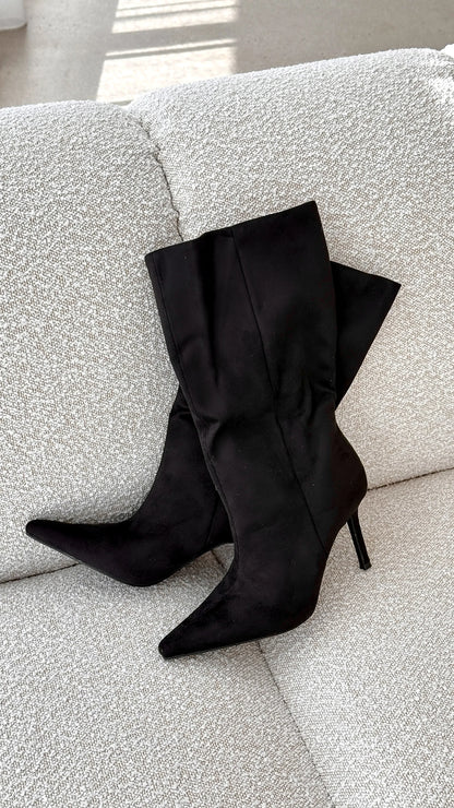 Nour Boots Black Suede