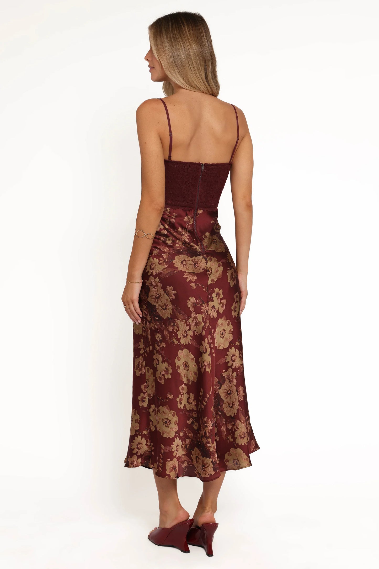 Shakira Midi Dress Bronzed Merlot