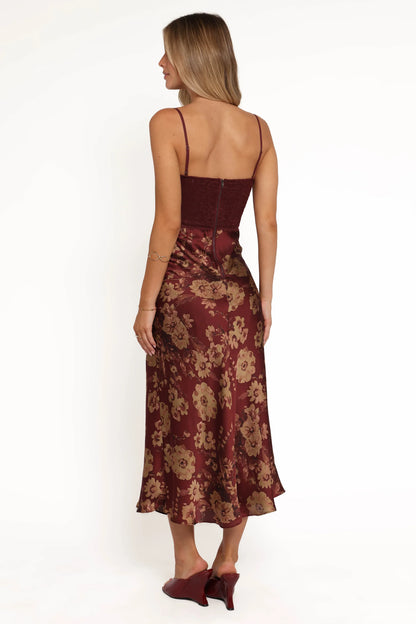 Shakira Midi Dress Bronzed Merlot