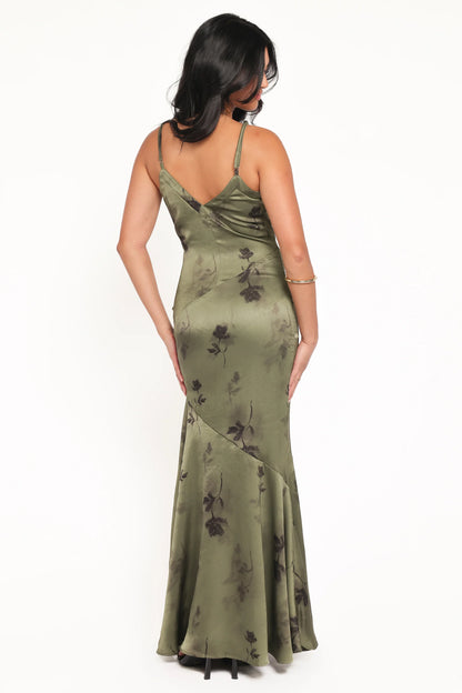 Fia Midi Dress Green Floral