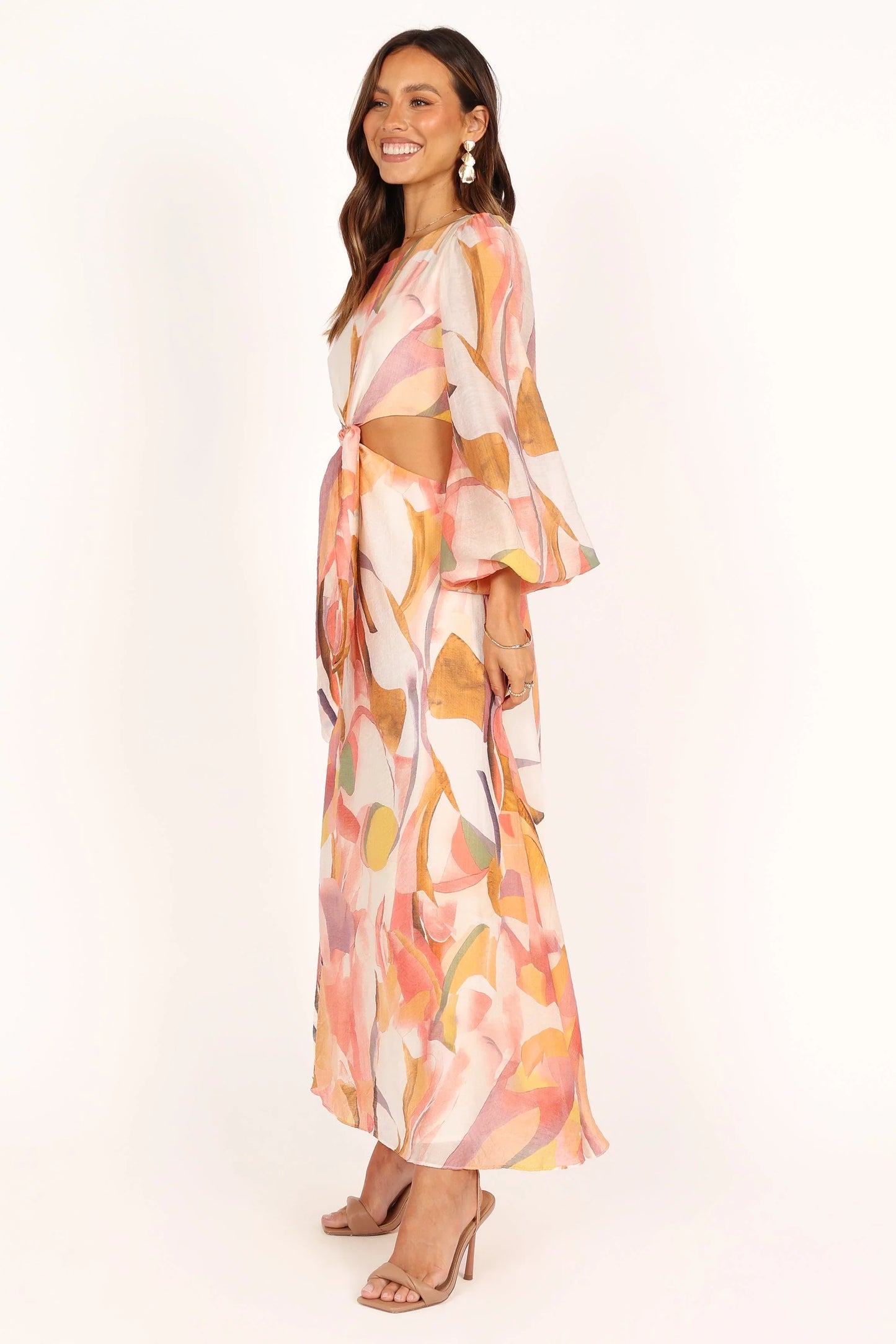 Laquin Long Sleeve Maxi Dress Pink