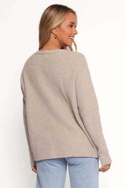 Hammond Tie Up Cardigan Taupe