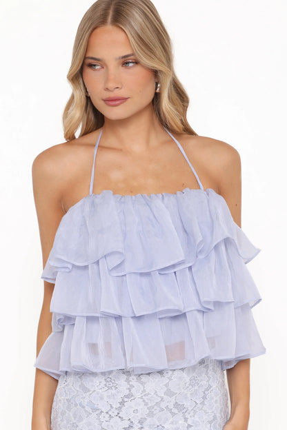 Taelya Flounce Top Blue