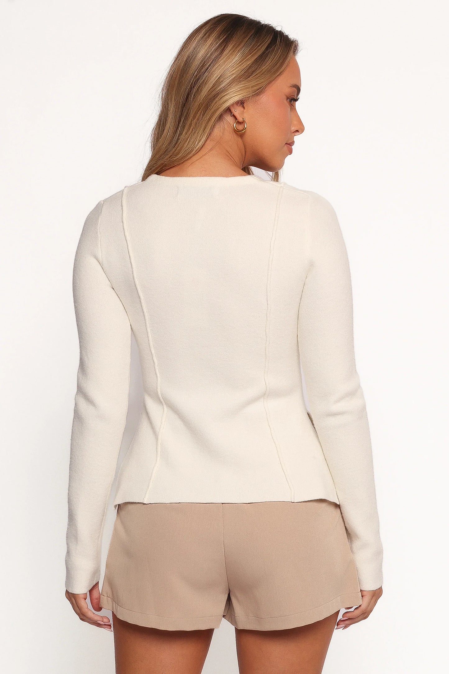 Eddie Clasp Front Cardigan Ivory
