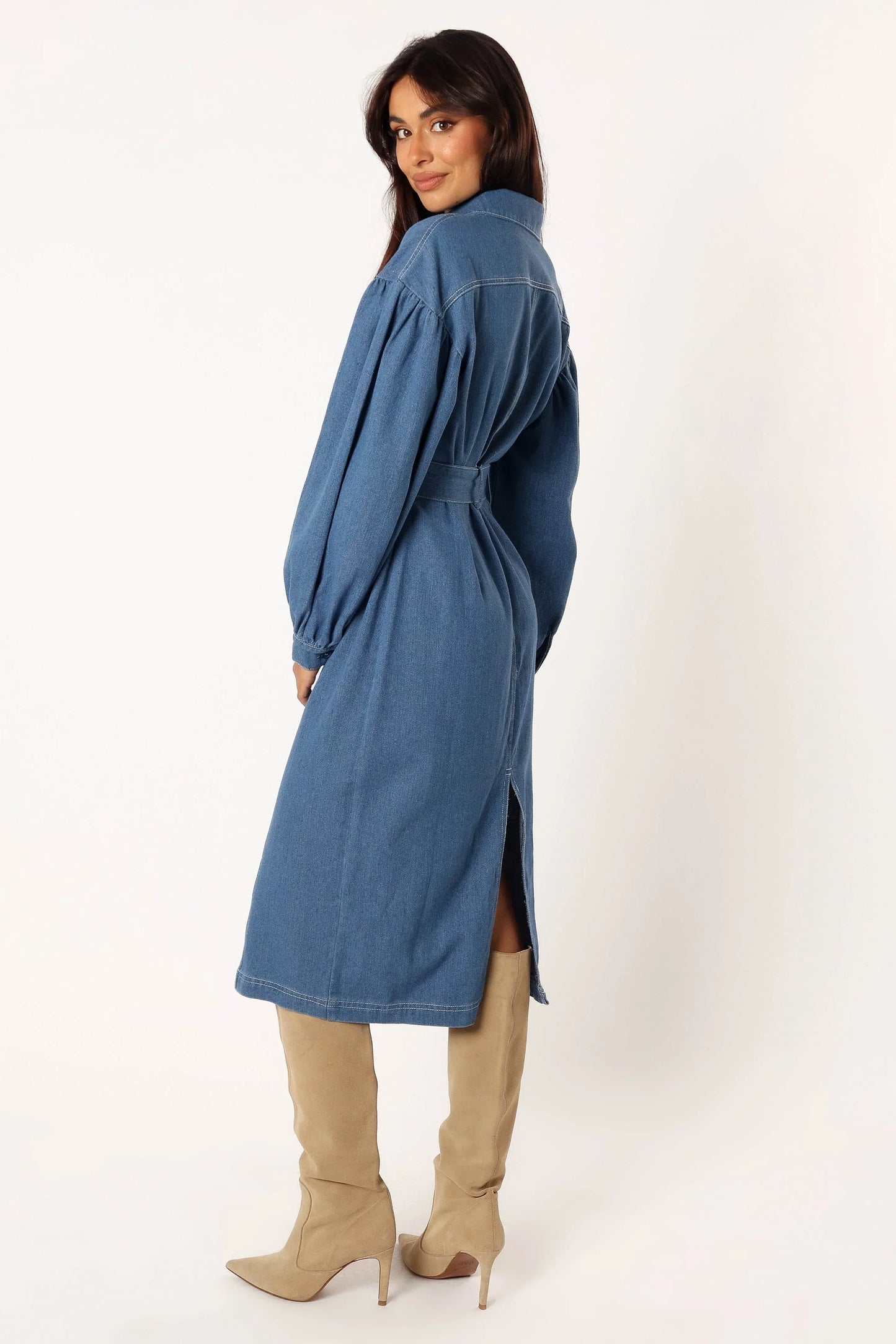 Kocoa Long Sleeve Midi Dress Denim
