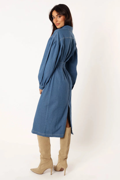 Kocoa Long Sleeve Midi Dress Denim