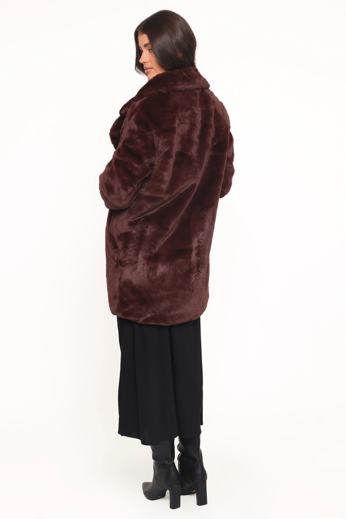 Meeka Faux Fur Jacket Burgundy