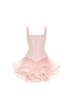 Sculptural flower like pink mini skirt