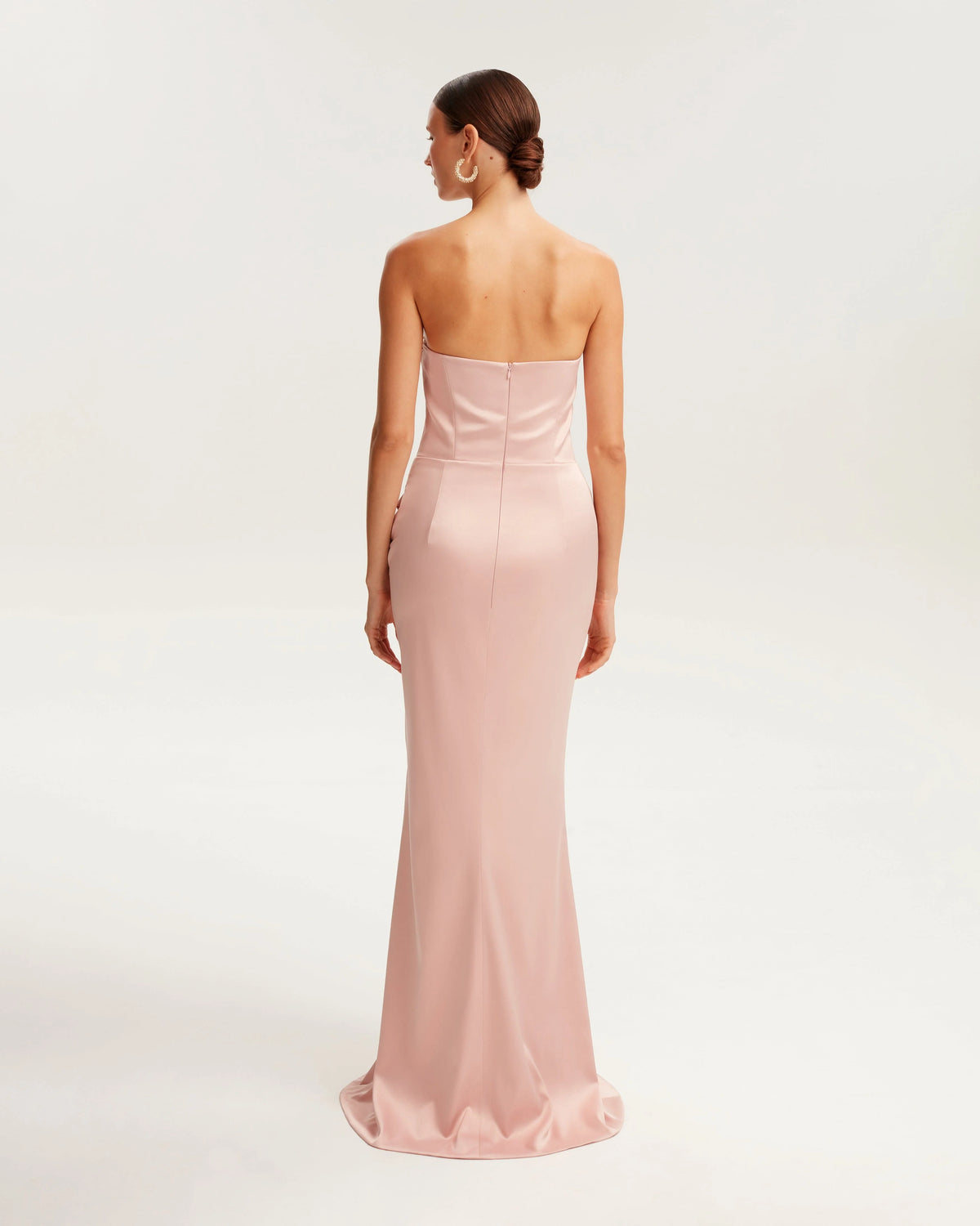 Fancy satin misty rose maxi dress Garden of Eden