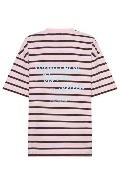 Verano Sixteen Viola Oversized Tee Pink Stripe