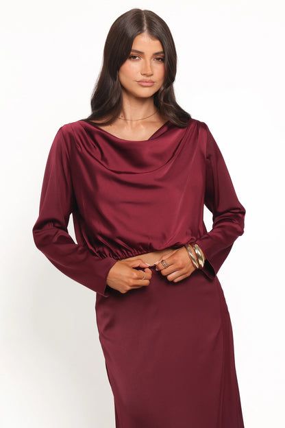 Catherine Skirt Set Burgundy