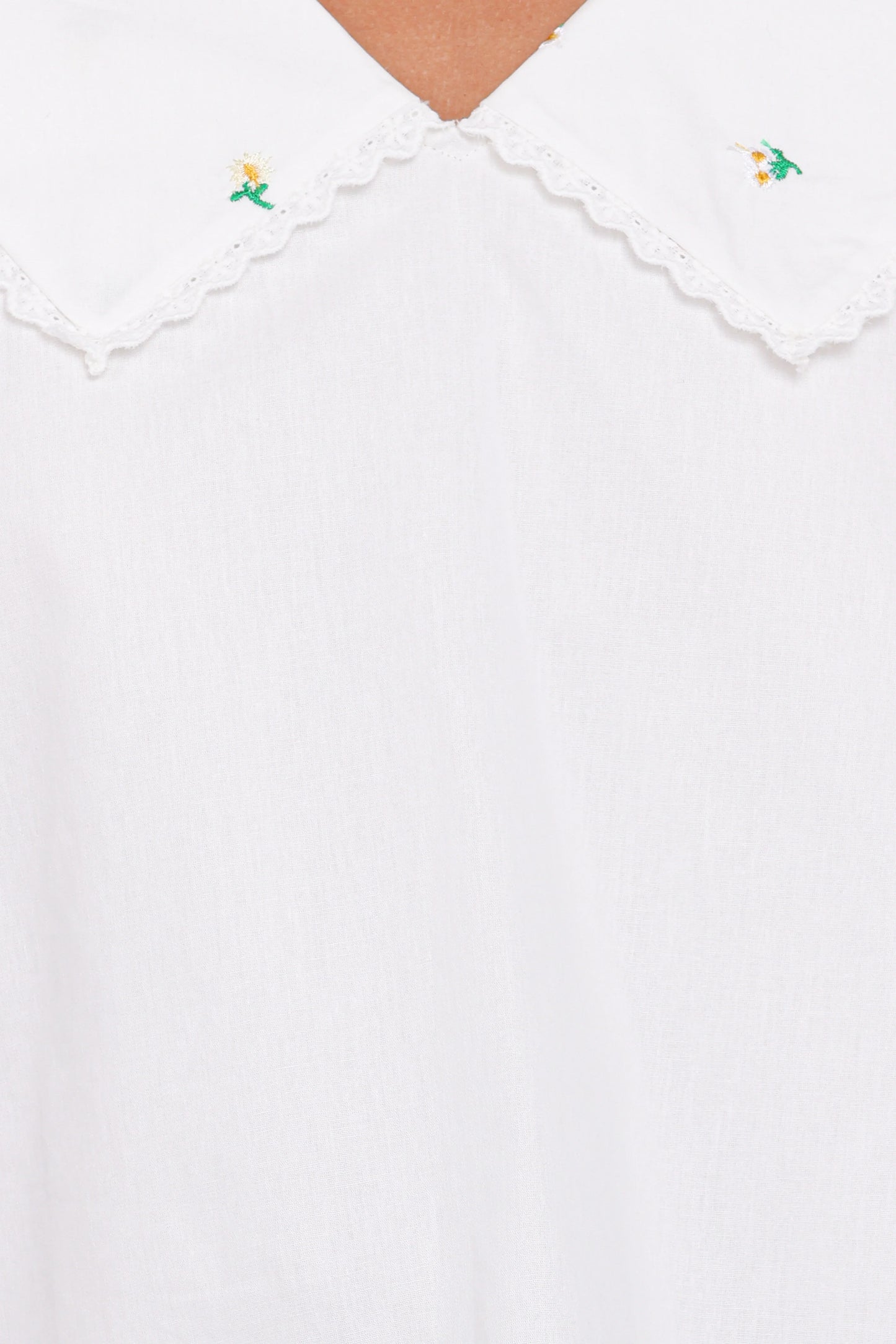 Kenna Embroidered Long Sleeve Top White Floral