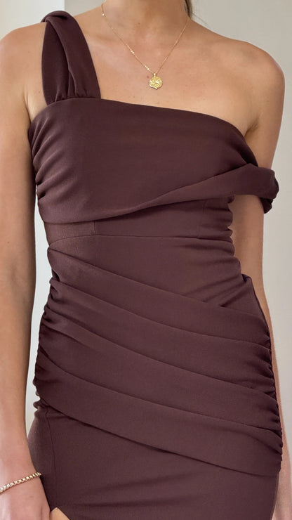 Gardenia Maxi Dress Chocolate