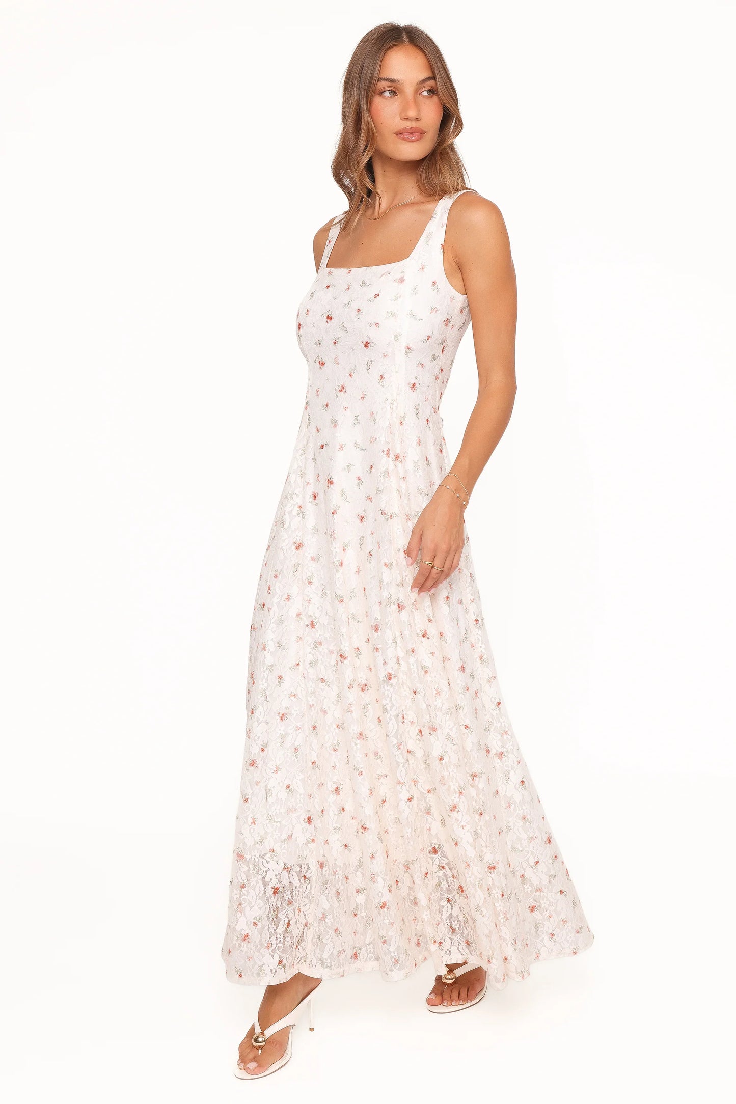Valley Maxi Dress White Floral Lace